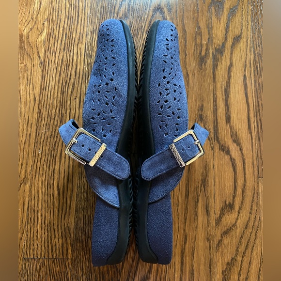 Vionic Lidia Suede Mules Size 9 Navy Blue Mary Jane Slip-On Women’s Shoes - Picture 6 of 8